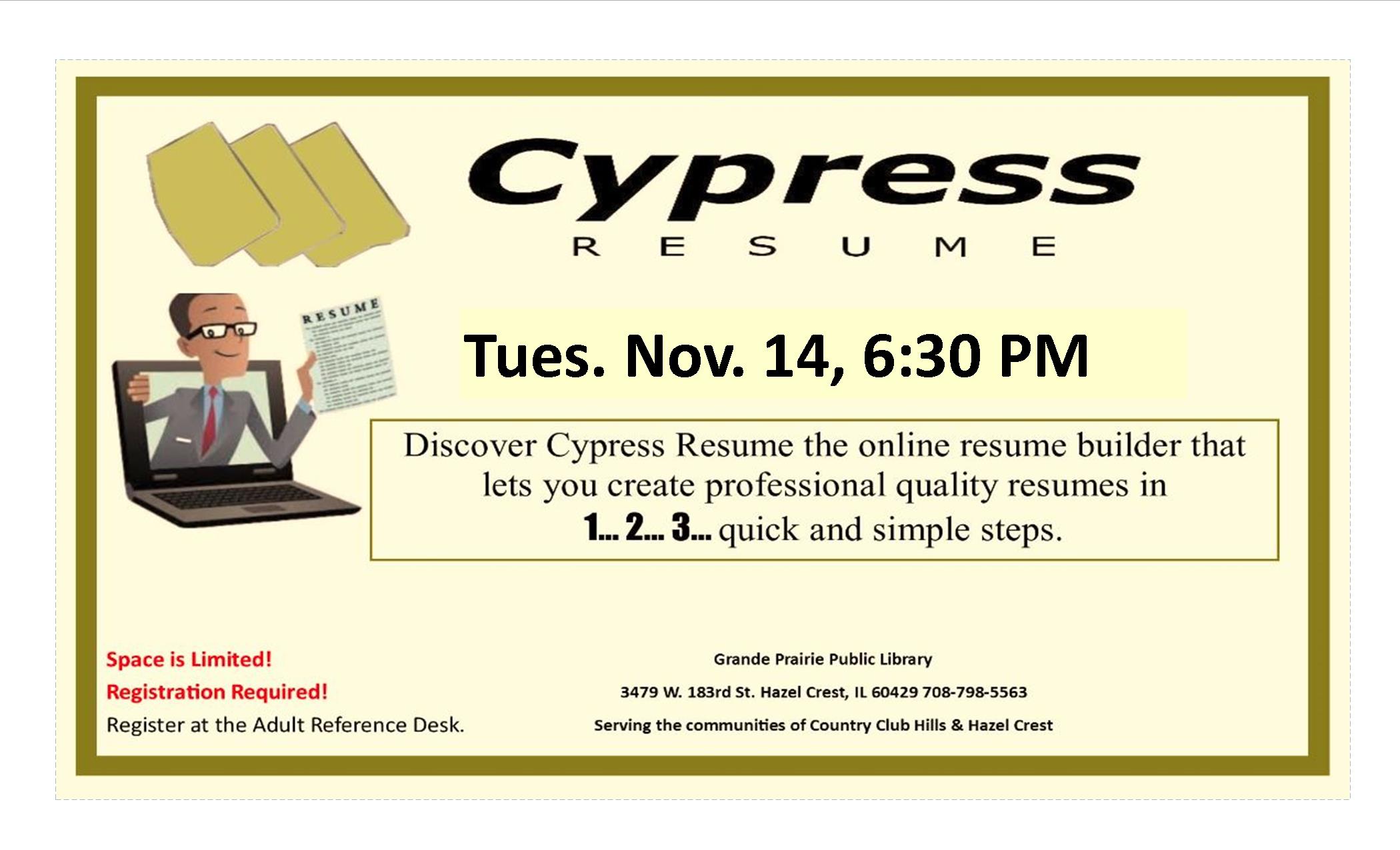 resume Cypress Resume make a free resume and save it cypress is the simplest most cypressreznov14jpg